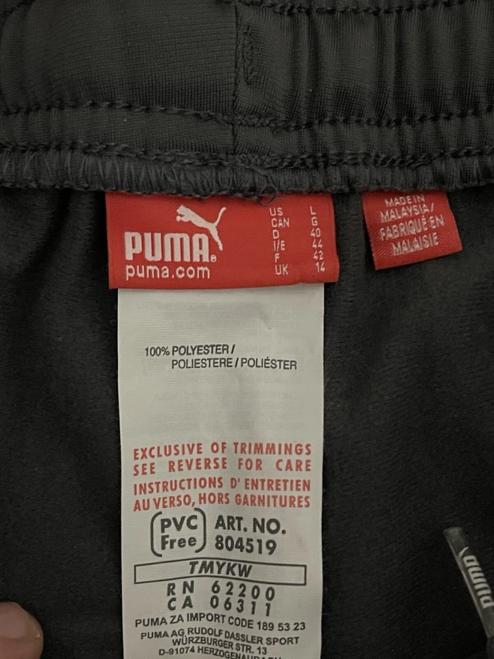 Pantalones de chándal PUMA para mujer grandes deportivos grises/rosa de poliéster pantalones de entrenamiento Foto 4 de 4