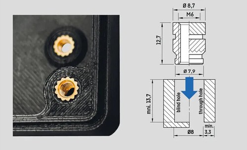 Dado inserto filettato standard M2-M8 per stampa 3D filo zigrinato inserito termicamente - Foto 12 di 20