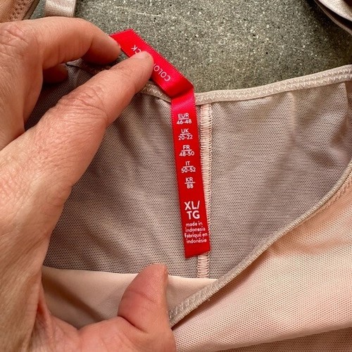 NWOT Spanx Cream Blush cami Thong Bodysuit two-tone XL / TG - Picture 5 of 12