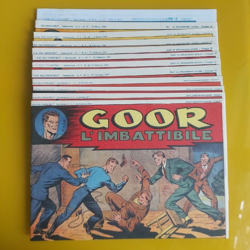 FUMETTI-ALBI DELL'INVINCIBILE-NN. 1-12-GOOR-LAMOS-1946/1947-ANASTATICA ANNO 1993 - Picture 1 of 14