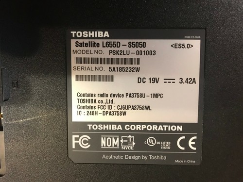 Toshiba Satellite L655D-S5050 Funda Inferior y Botón de Encendido 35BL6BA0I40 - Imagen 5 de 5