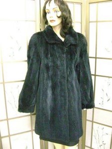 Excellent Fur Sheared Blue Women Coat Sz 6 8 Raccoon qrtrU
