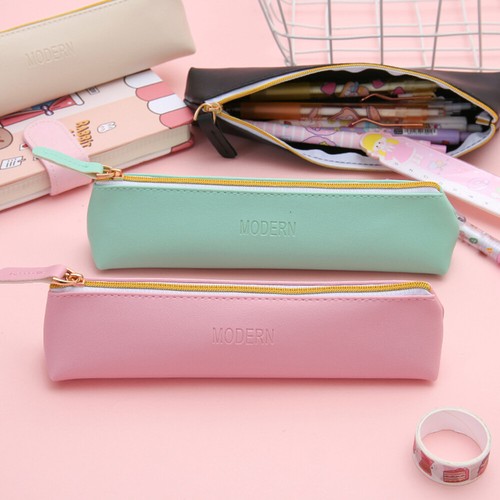 1/2 PCS Organizer Bag Pencil Pouch With Zipper Cute PU Leather Small Pouch - Picture 28 of 28