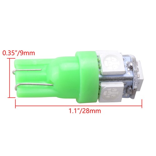 6X T10 5050 5SMD LED Interior Dome Map Lights Instrument Dash Bulbs Green - Foto 4 di 7