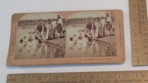 BAPTIZING in the JORDAN - ©1899 B W Kilburn - JAMES M DAVIS - STEREOVIEW - #2557 - Picture 4 of 8