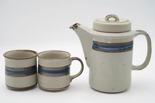 Vintage Otagiri Hand-Crafted Horizon Japanese Coffee Pot & Mug Set