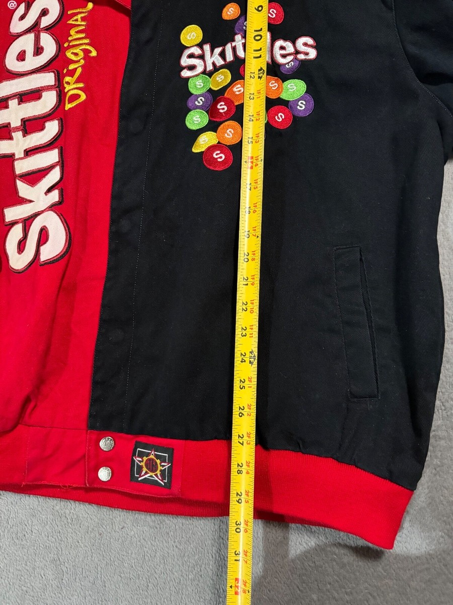 Vintage Skittles JH Design Nascar Varsity Bomber Y2K Sports Vintage Skittles JH Design Nascar Varsity Bomber Y2K Sports