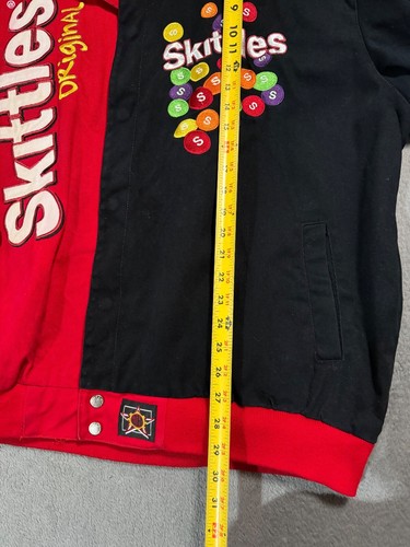 Vintage Skittles JH Design Nascar Varsity Bomber Y2K Sports Jacket Sweater 3XL - Picture 12 of 16