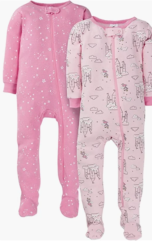 NEW Gerber Baby Girls 2 Pack Footed Pajamas Size 12 Months 17 eBay