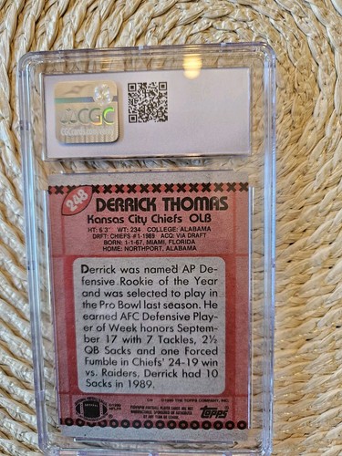 1990 Topps - #248 Derrick Thomas CGC 9 MINT - Picture 2 of 2