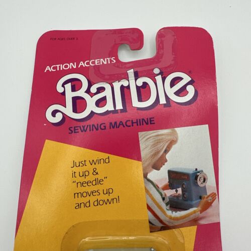 Barbie Accents 1986 acentos de acción azul bebé cuerda máquina de coser Mattel aguja móvil - Imagen 2 de 6
