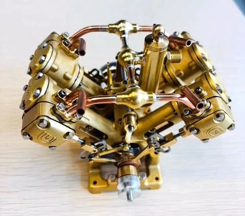 R.W. 4-Cylinder V4 Retro Steam Model Engine for 90cm+ RC Steam Boats NIB - Picture 6 of 8