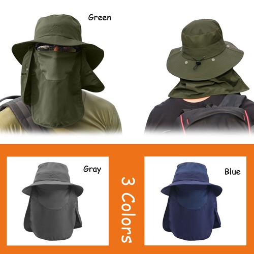 Cappello a tesa larga secchiello outdoor escursionismo pesca estate protezione solare berretto boonie US - Foto 56 di 70