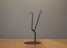 12”high Metal Display Stand for flat masks and other Art objects - 5”base