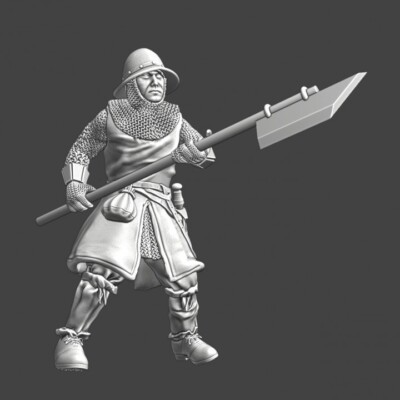 Northern Crusades Miniatures Medieval Foot Sergean Infantryman w/ Pole Arm 28mm+
