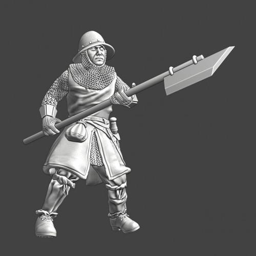 Northern Crusades Miniatures Medieval Foot Sergean Infantryman w/ Pole Arm 28mm+ - Picture 1 of 9