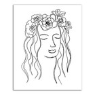 Creative Products Woman With Floral Crown Sketch 16 x 20 Canvas Wall Art