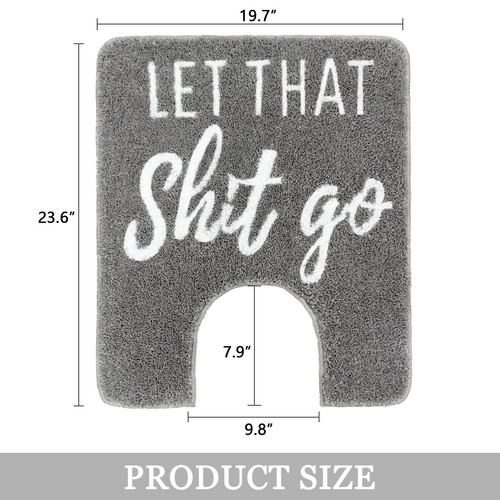 Divertida alfombra de inodoro en forma de U alfombra de inodoro para piso de baño 24x20 antideslizante lavable... - Imagen 2 de 6