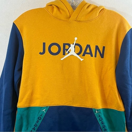 Boys Yellow, Blue & Turquoise Jordan Hoodie Size 12-13 yrs - Picture 3 of 8