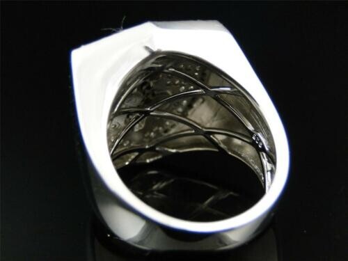 2C Round White Simulated Moissanite Ferrari Car Men's Ring 14k White Gold Plated - Picture 5 of 8