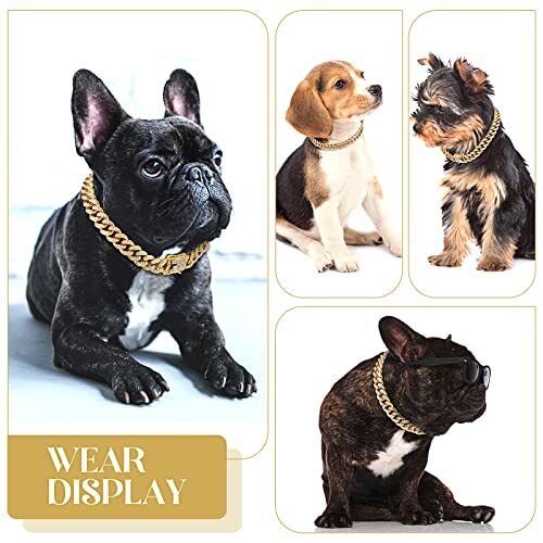 Dog Chain Cuban Collar Pet Jewelry for Small Medium Large Dogs, 16 Inch - Picture 4 of 7