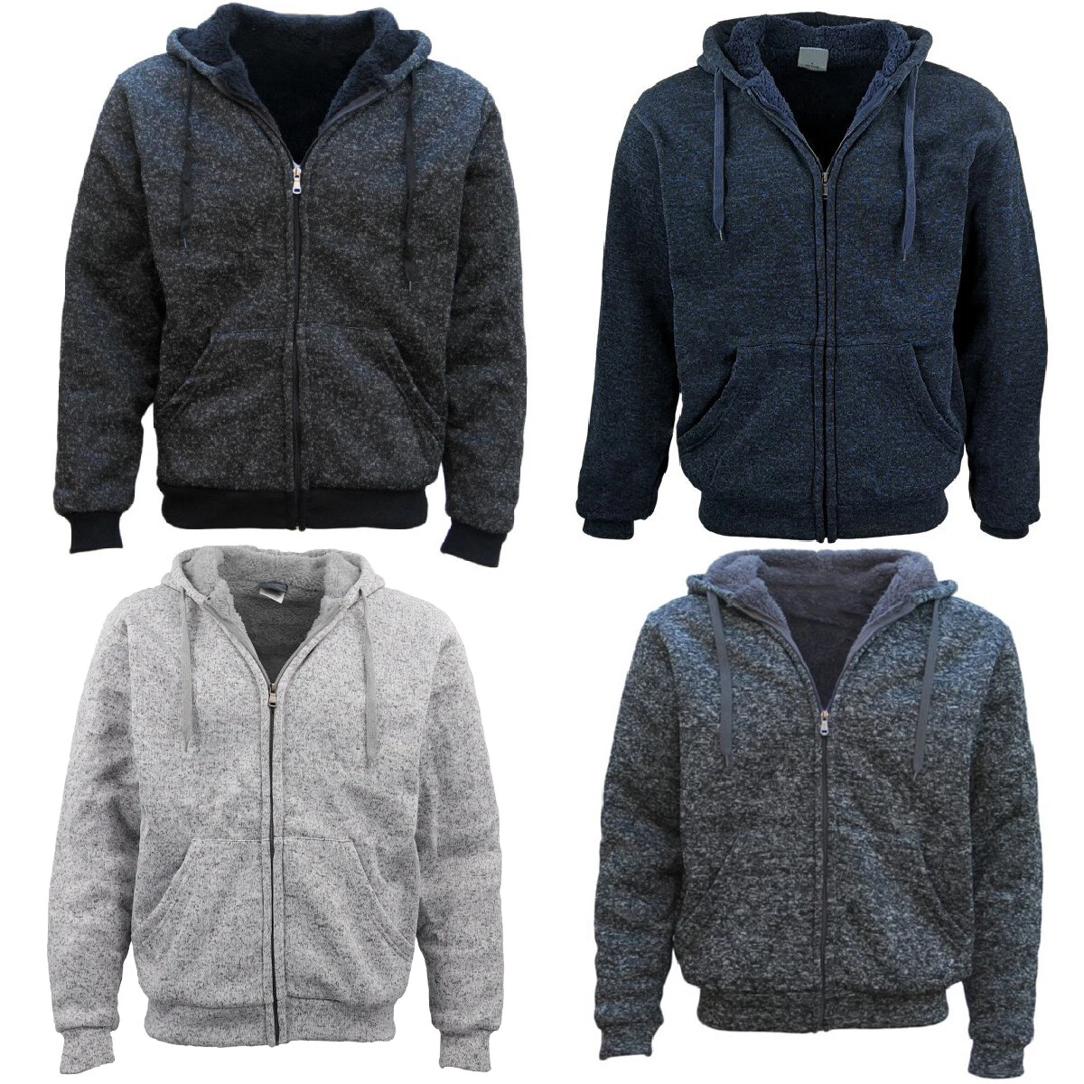 Men's Thick Zip Up Hooded Hoodie w Winter Sherpa Fur Jumper Coat Jacket Sweater
Opens in a new windo