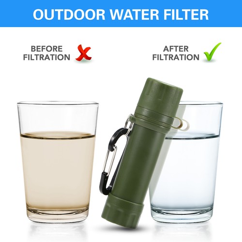 1000L Water Filter Straw Water Filtration System Water Purifier Hiking E2G9 - Picture 7 of 23
