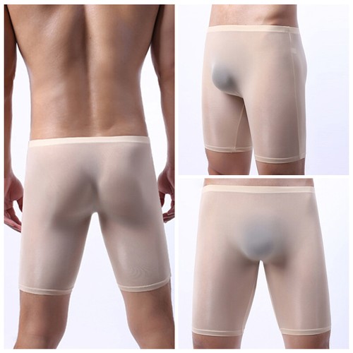 Men's Elastic Underwear Boxer Shorts Seamless Long Leg Underwear M-2Xl - Picture 6 of 27