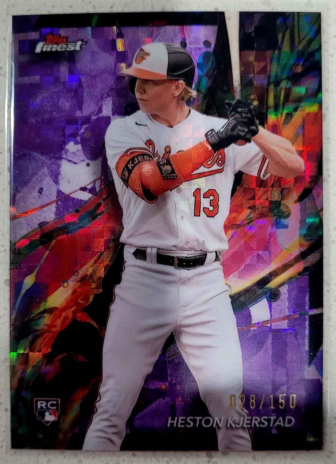 2024 Finest Purple Checkerboard Refractors #43 Heston Kjerstad RC /150