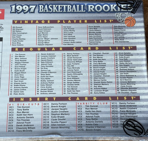 1997 SCORE BOARD BASKETBALL (ROOKIES) PACK 8 Cards KOBE BRYANT ALLEN IVERSON OVP - Bild 10 von 19