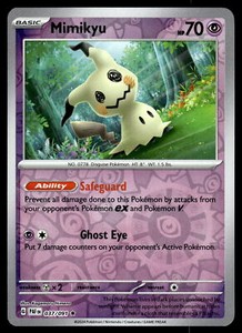 Mimikyu Reverse Holo NM 037/091 Paldean Fates Pokemon Card