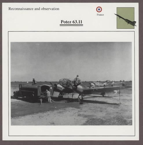 Potez 63.11 Edito Service Kampfflugzeug Flugzeug Militär Karte Frankreich