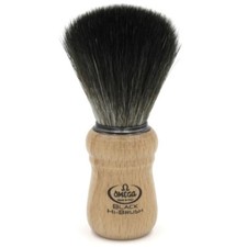 0196228 Omega BLACK Hi-Brush Series Synthetic Fiber Beechwood Handle Shave Brush