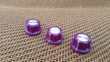 Set of 3 Purple Grey Boss Guitar Effects Pedal Stompbox Control Rotary 6.35 Knob