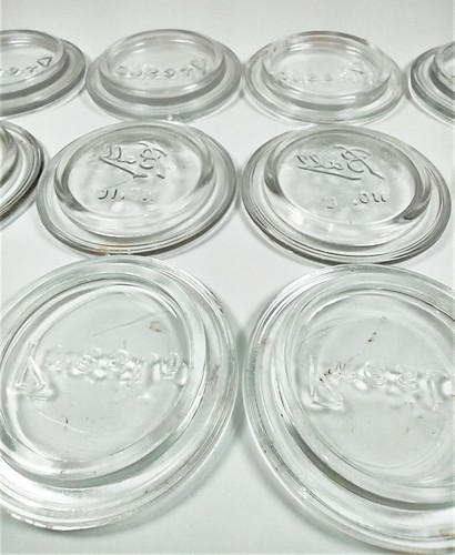 Old MIXED Lot 12 Vintage PRESTO Clear Glass Canning Lid Inserts for Mason Jars - Picture 10 of 11
