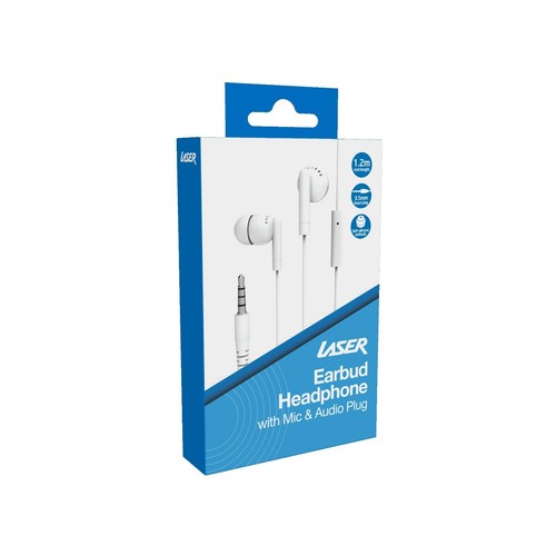 Auriculares láser con micrófono en blanco - Imagen 3 de 3