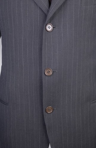 Giorgio Armani Striped Gray 3-Button Sport Coat Suit Jacket Blazer Sz 42R Wool - Picture 3 of 13
