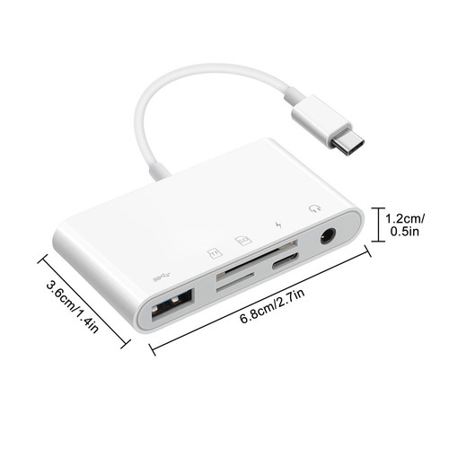 5-IN-1 USB-C/Type C Memory Card Reader Hub Adapter for Micro SD SDXC CF SDHC - Picture 7 of 12