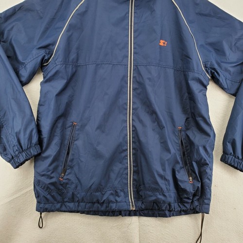 Starter Jacket Men's Full Zip Long Sleeve Lightweight Windbreaker Blue Large - Foto 5 di 12