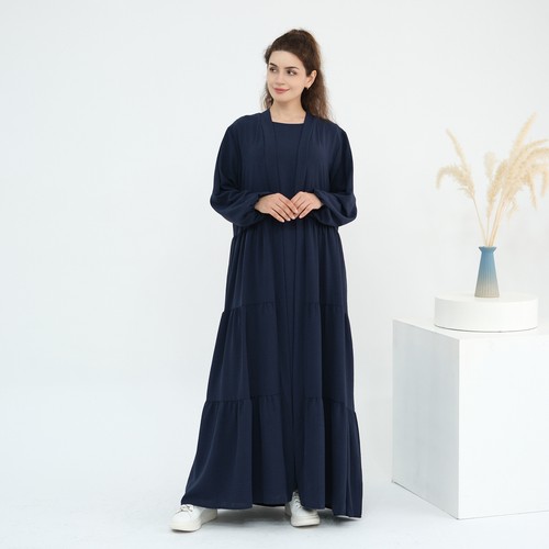 Sets Formal Party Gown Open Abaya Kaftan Cardigan Muslim Women Kimono Long Dress - Picture 4 of 29