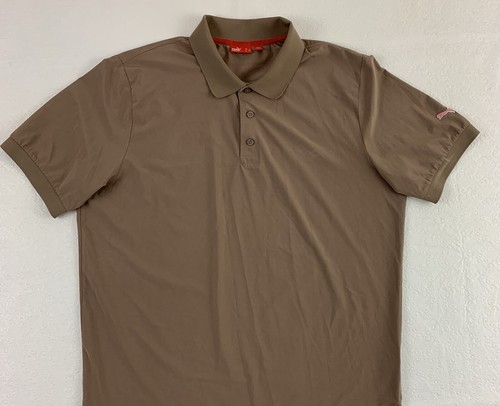 Puma Polo Shirt Size Large Brown Short Sleeve Golf Button Up - Bild 6 von 10