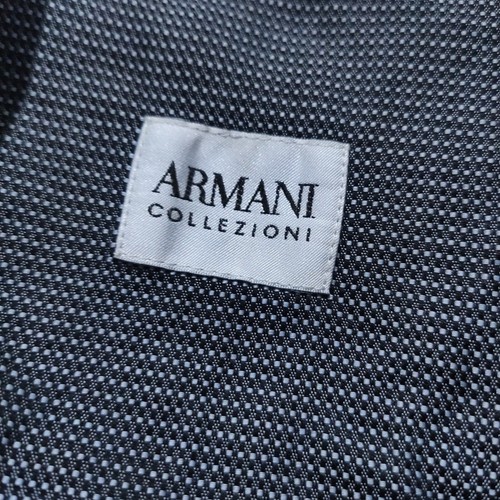 Armani Grey and White Dotted Designer Mens Shirt Long Sleeve Size Medium Cotton - Picture 9 of 16