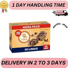 Fiber One Chewy Bars, Oats & Chocolate, Fiber Snacks, Mega Pack, 15 ct