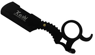 Kashi RB-210 Barber Straight Edge Shaving Razor Finger Ring Black Color