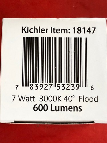 KICHLER LANDSCAPE LIGHTING FLOOD LIGHT LAMP BULB LED 9-15V 7W 40° MR16 Bi-PIN - Picture 3 of 3