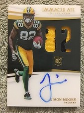 2018 Immaculate JMON MOORE Rookie RC AUTOGRAPH Number Patch #/82 Packers