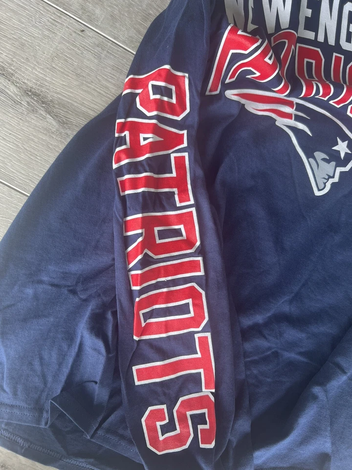 Camisa de manga larga New England Patriots NFL Zone Leer azul marino para hombre grande nueva con etiquetas Foto 3 de 4