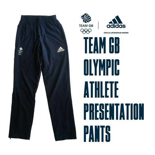 ADIDAS TEAM GB RIO 2016 ELITE ATHLETE OLYMPIC PRESENTATION PANTS Size 38" LONG - Picture 1 of 12