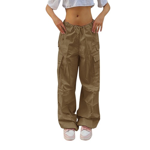 Women's Plus Size Tethered Straight Cargo Pants Straight Wide Leg Loose Casual - Bild 7 von 27