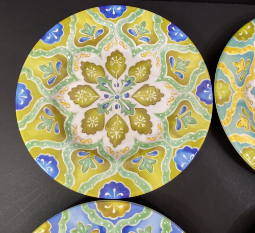 Juego de 4 platos de ensalada de melamina marroquí Laurie Gates 8,75" en relieve mezcla y combinación - Imagen 3 de 13